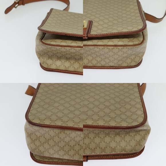 CELINE Macadam Canvas Shoulder Bag Pvc Beige Gold - Picture 10 of 12